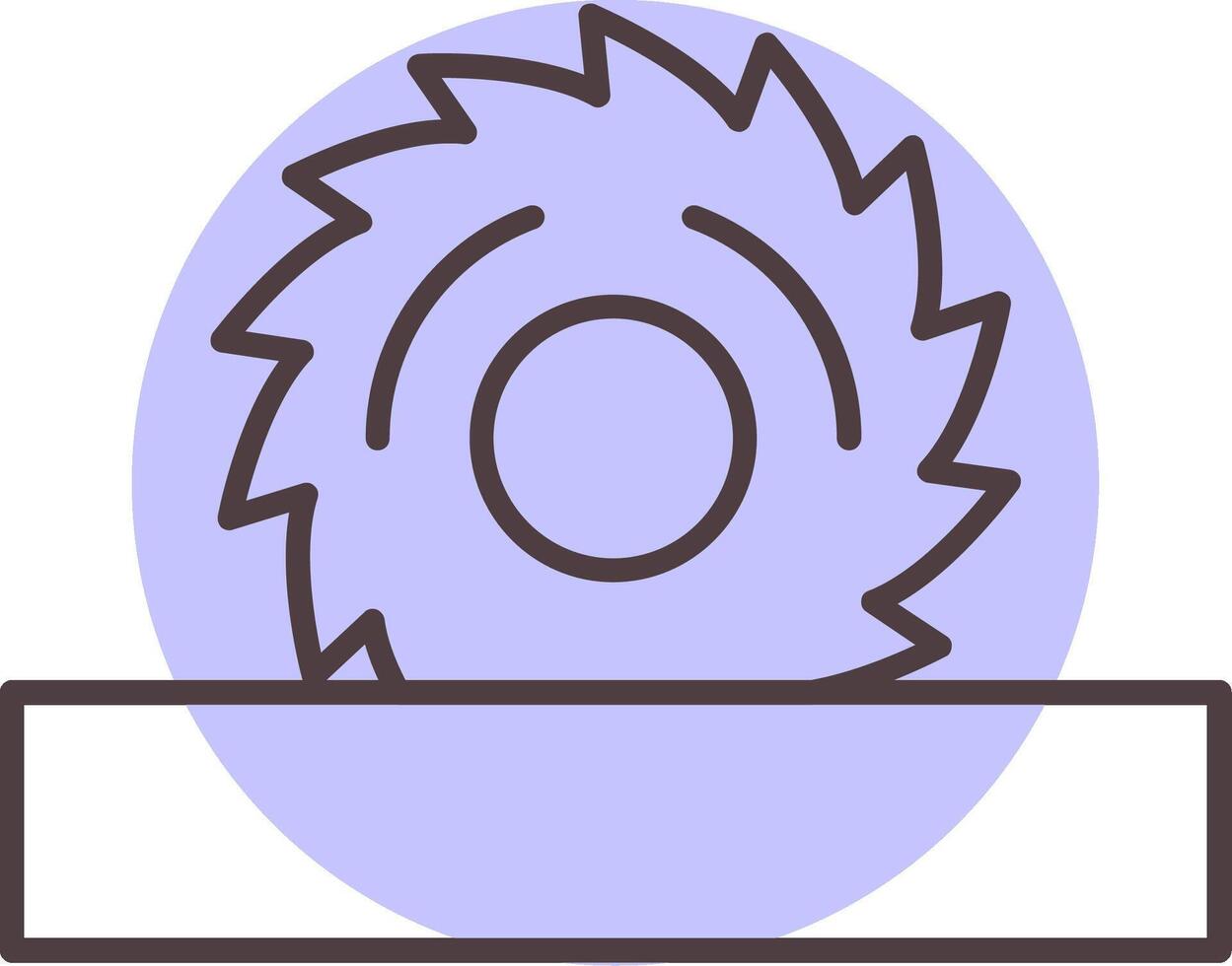 circular Serra linha forma cores ícone vetor