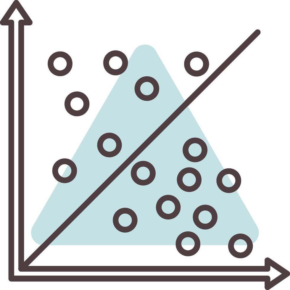 dispersar gráfico linha forma cores ícone vetor