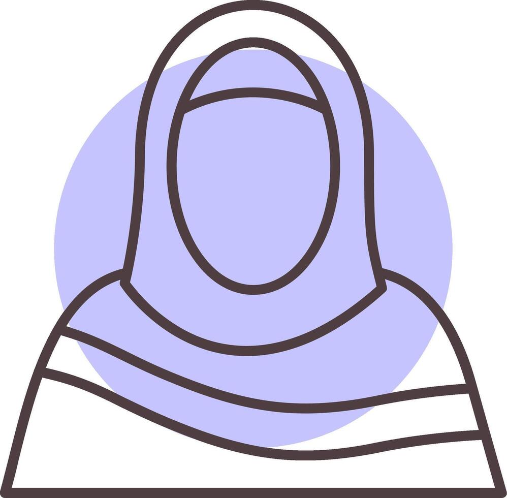 muçulmano mulher linha forma cores ícone vetor