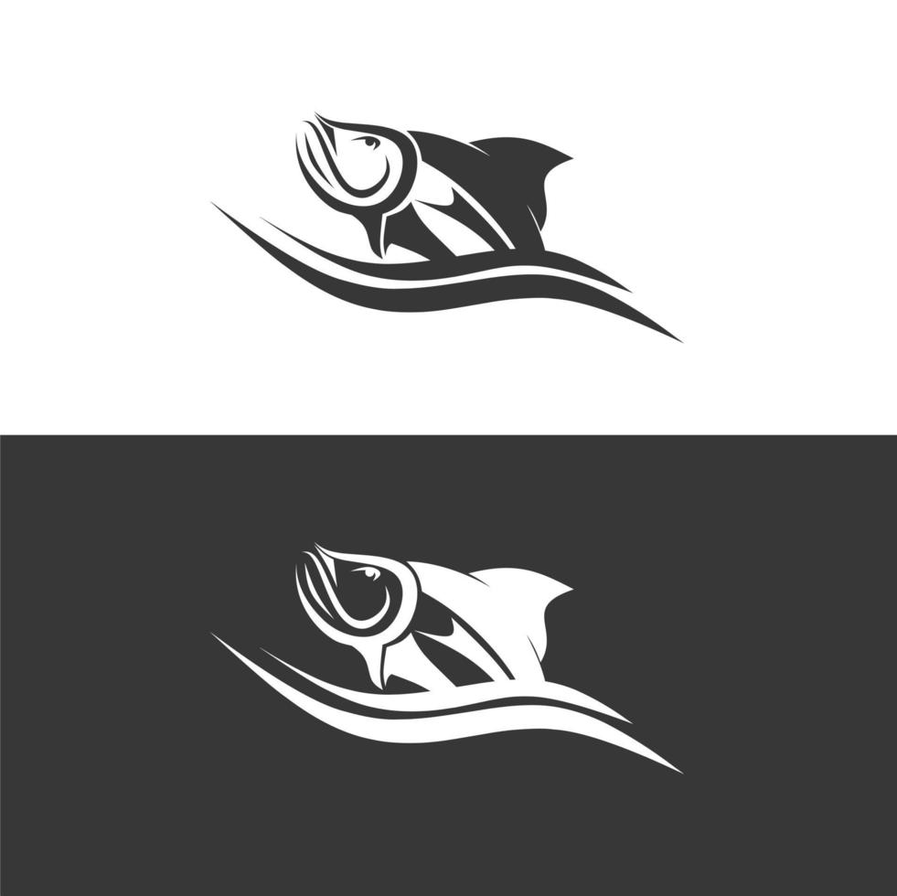 vetor de design de elemento de logotipo de peixe marinho