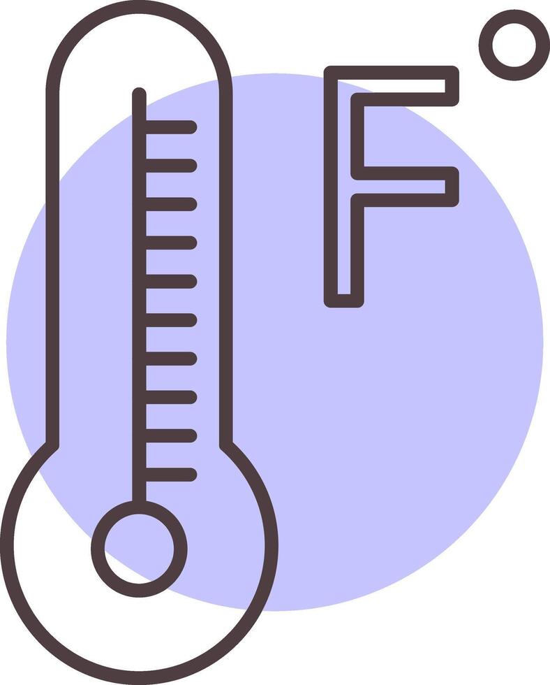 Fahrenheit graus linha forma cores ícone vetor