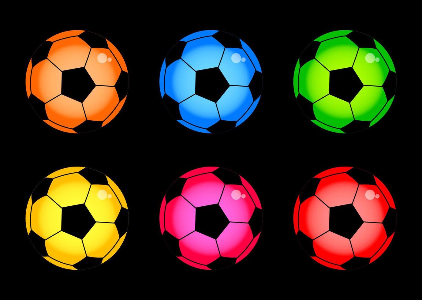 coleção colorida de esportes com bolas de futebol vetor