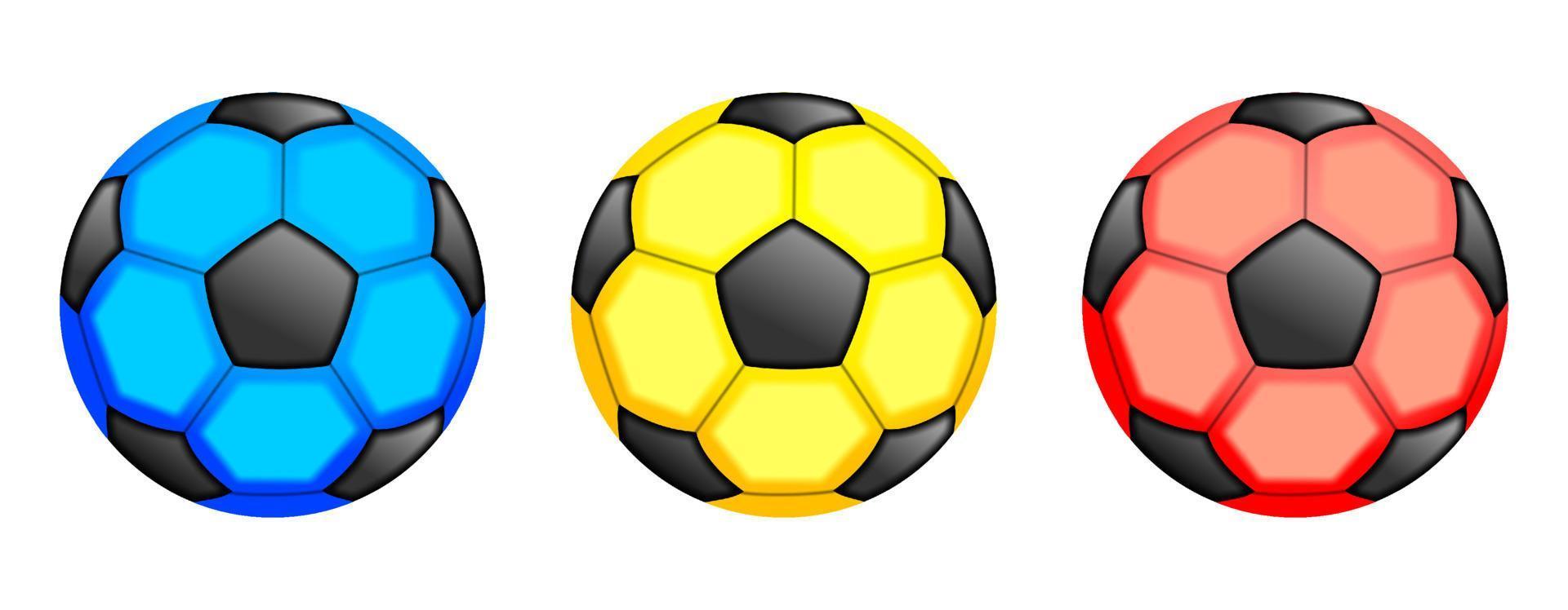 bolas de futebol coloridas vetor