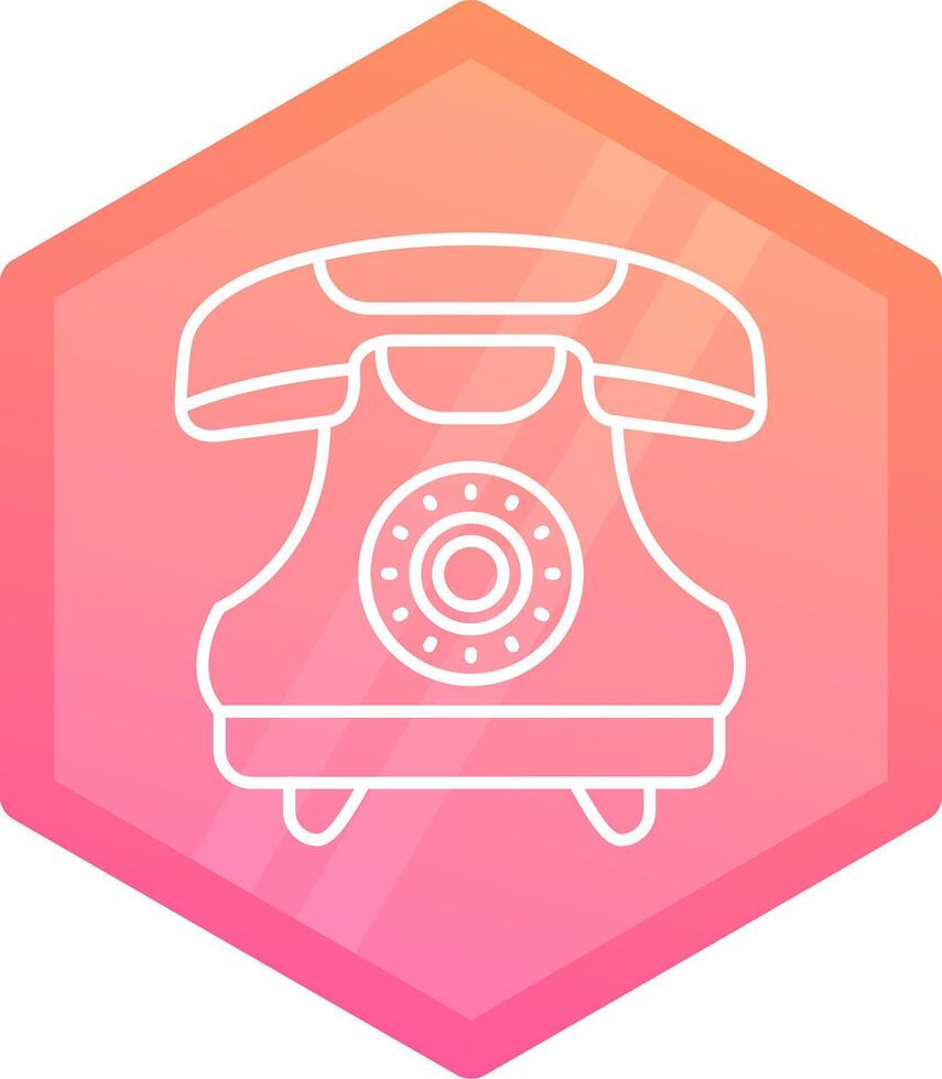 Telefone gradiente polígono ícone vetor
