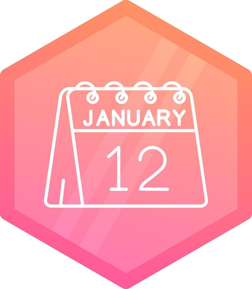 12º do janeiro gradiente polígono ícone vetor