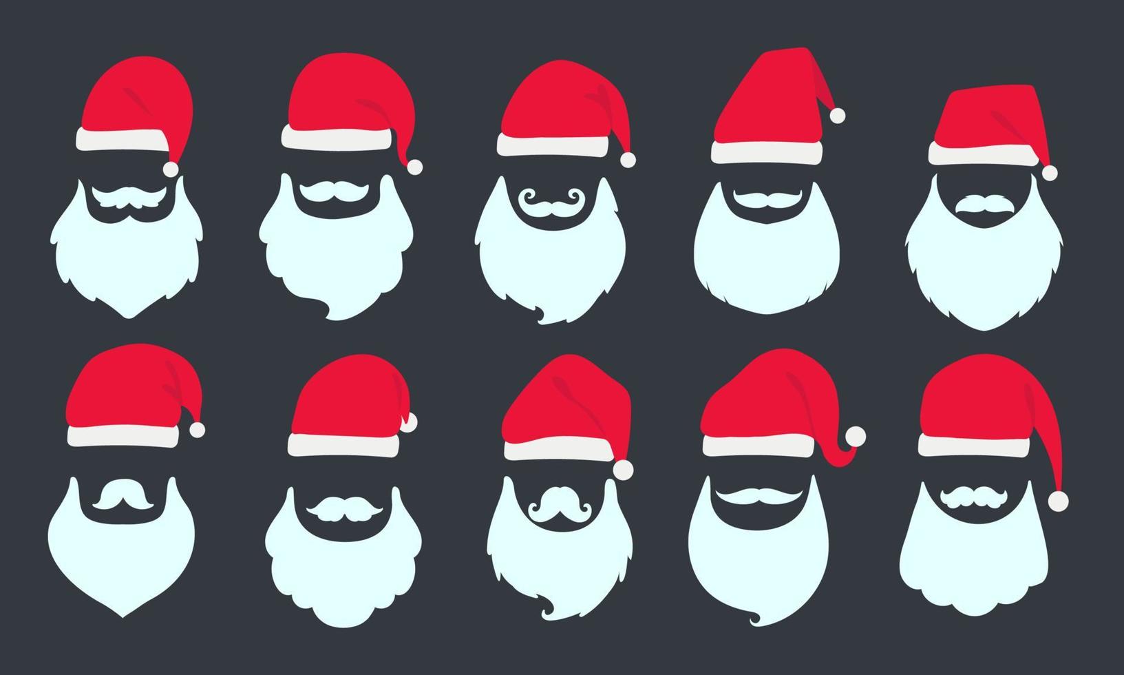 vetor de design de barba de Papai Noel vintage. decorações de festa de natal