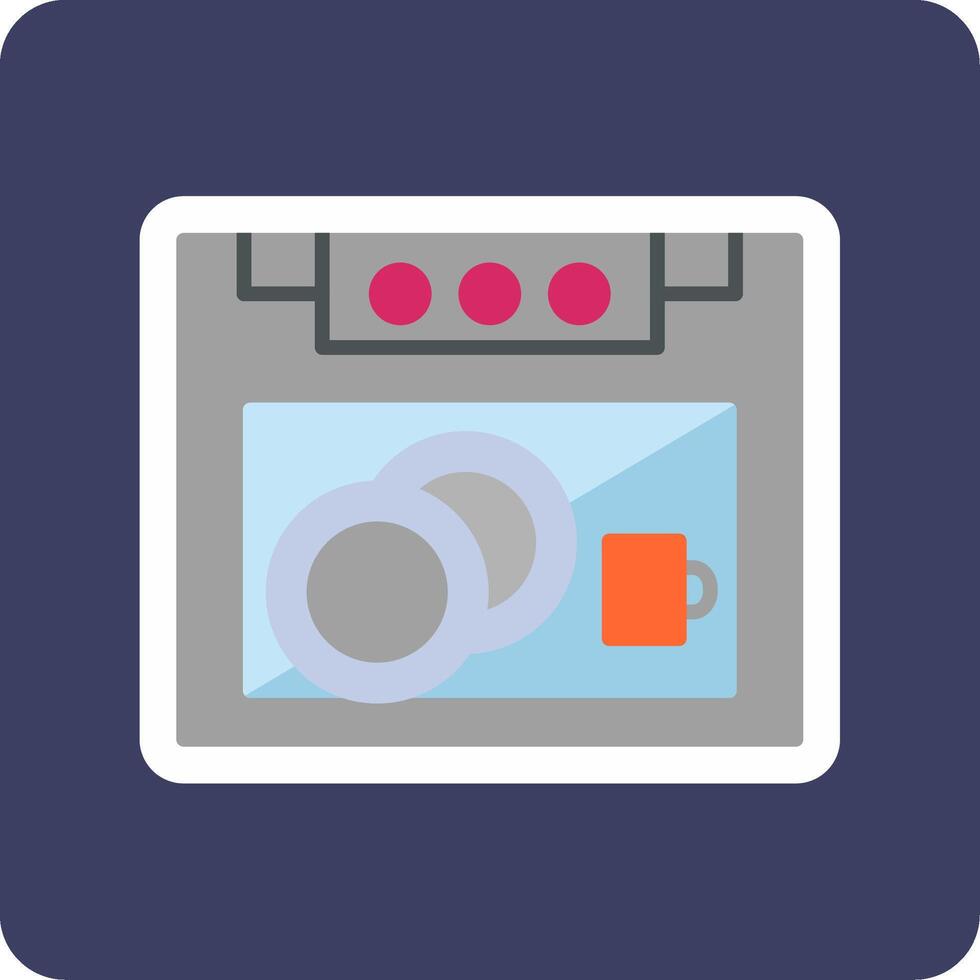 prato máquina de lavar vecto ícone vetor