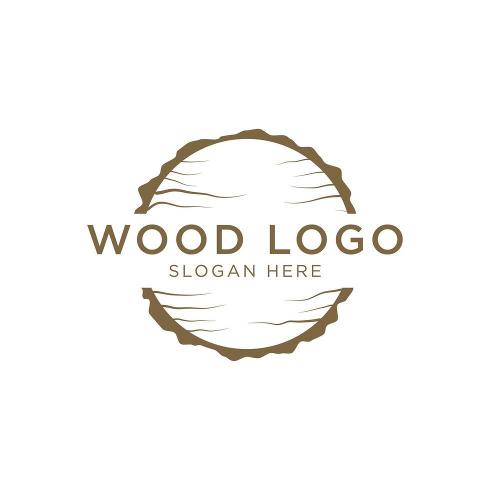 madeira e natural fibra logotipo modelo projeto, carpinteiro e de madeira prancha com Serra artesão ferramentas. vetor