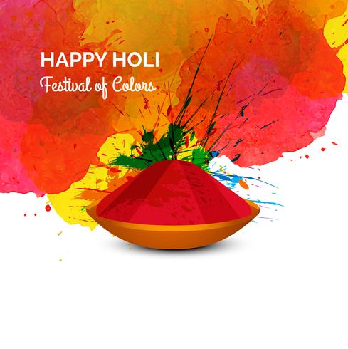 Festival de cores feliz holi celebração cartão vector