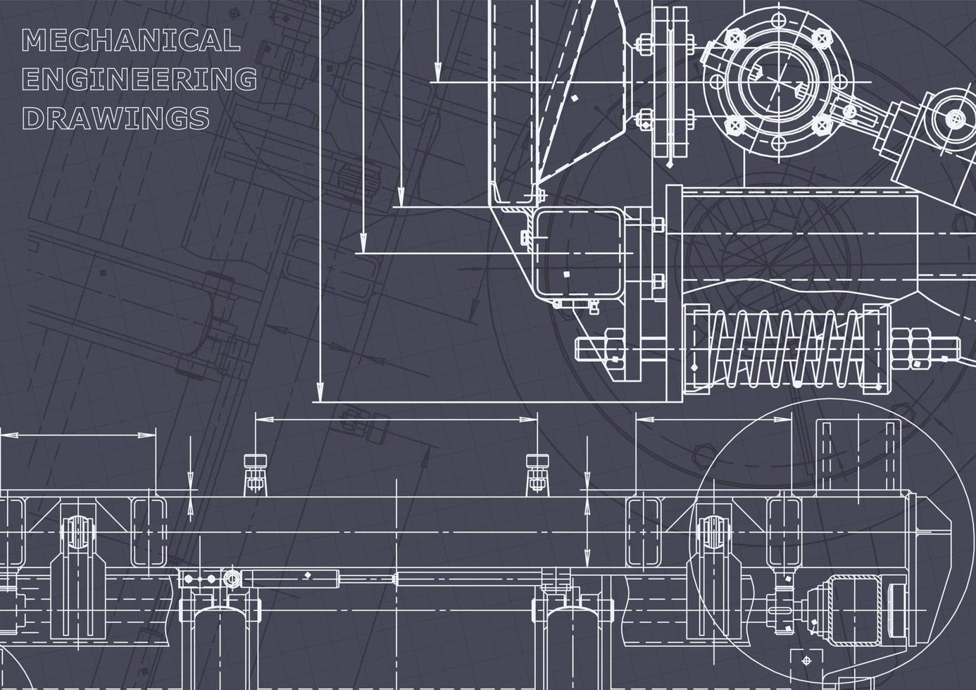 projeto. desenhos de engenharia vetorial. fabricação de instrumentos mecânicos vetor