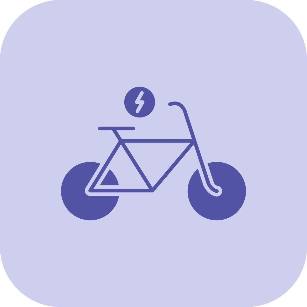 elétrico bicicleta glifo trítono ícone vetor