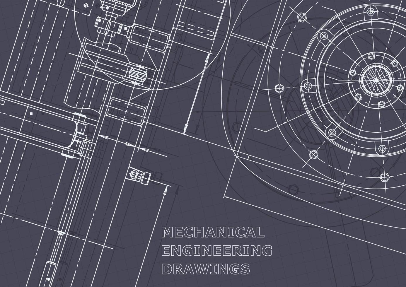 projeto. desenhos de engenharia vetorial. fabricação de instrumentos mecânicos vetor