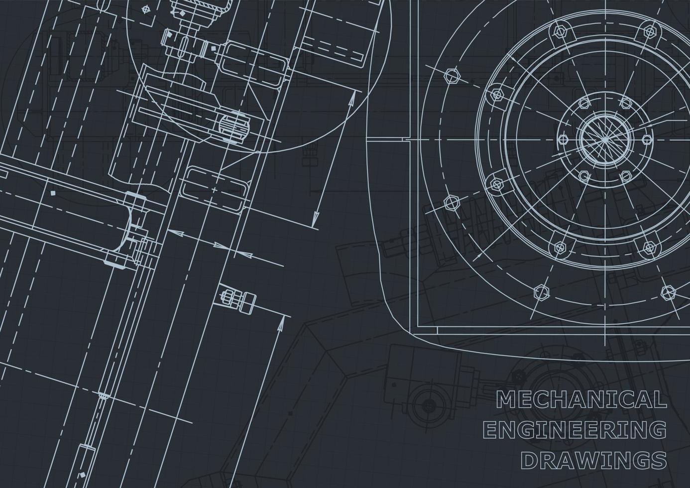 projeto. desenhos de engenharia vetorial. fabricação de instrumentos mecânicos vetor