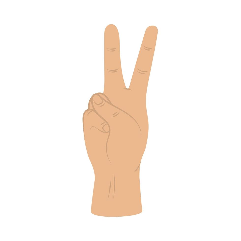 mão sinal de paz vetor