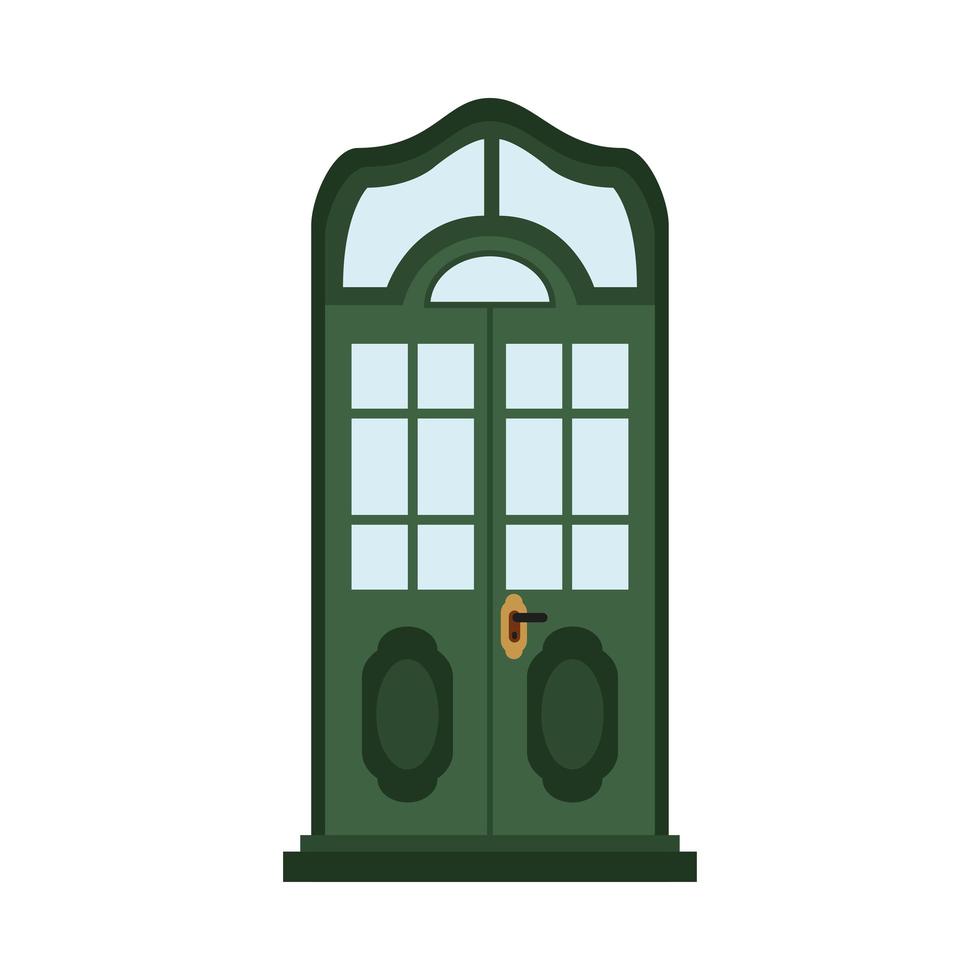porta verde da frente vetor