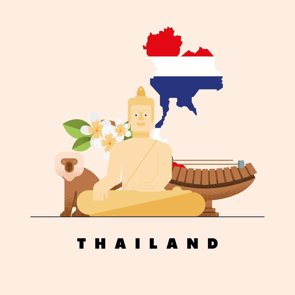 pôster da cultura tailandesa vetor