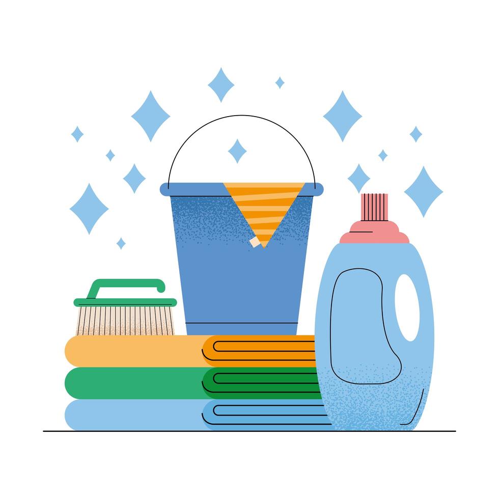 detergente e ícones domésticos vetor