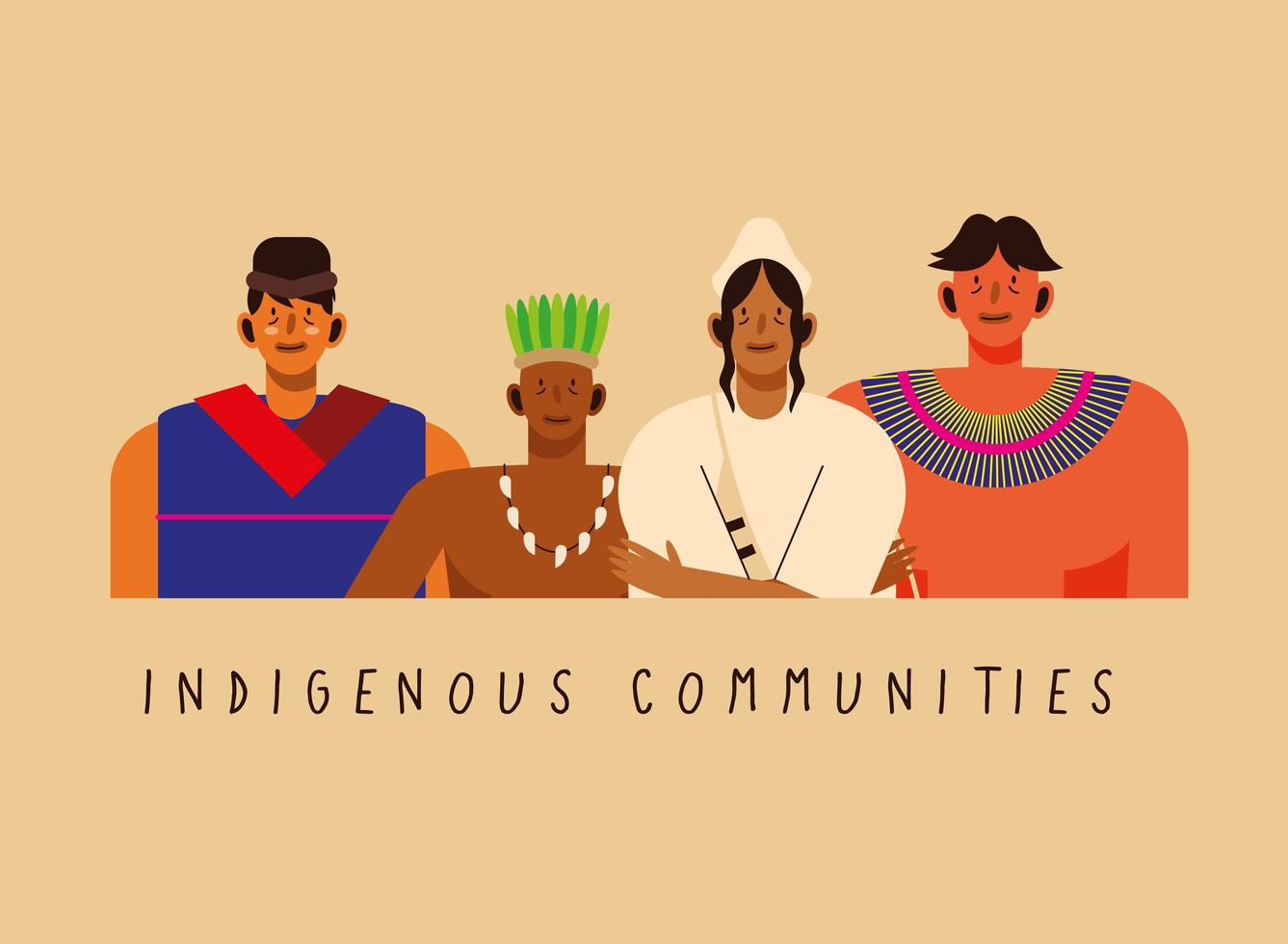homens de comunidades indígenas vetor