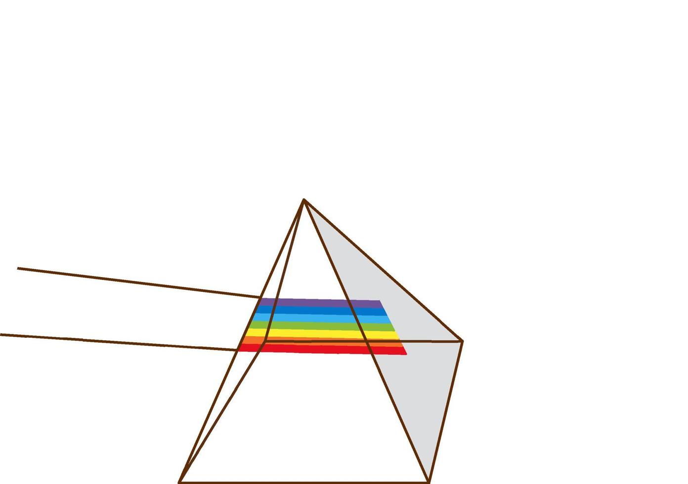 refração da luz da pirâmide de vidro vetor