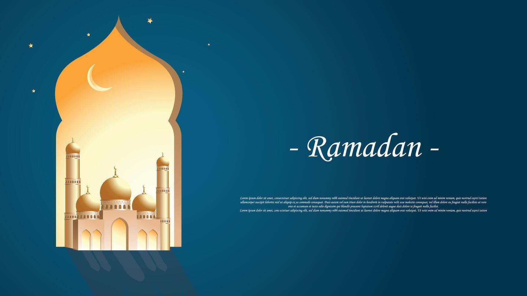 dourado mesquita do Ramadã celebração fundo ilustração. vetor