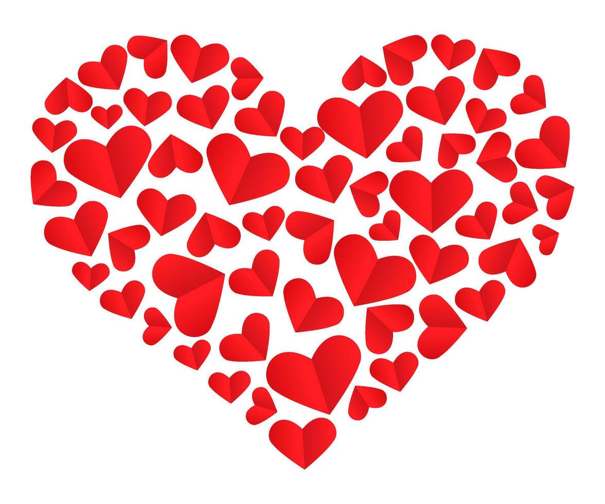 coração forma preenchidas do pequeno corações minimalista Projeto dia dos namorados dia para fundo ou cartão vetor
