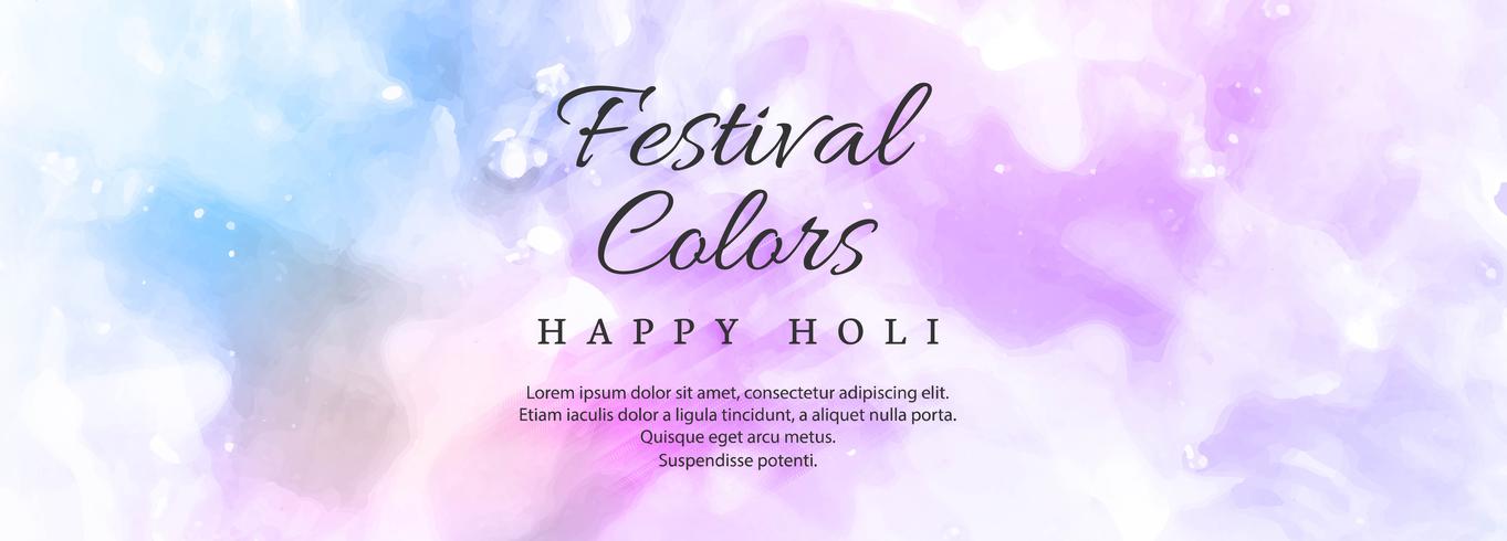 ilustração do modelo de cabeçalho colorido feliz Holi vetor