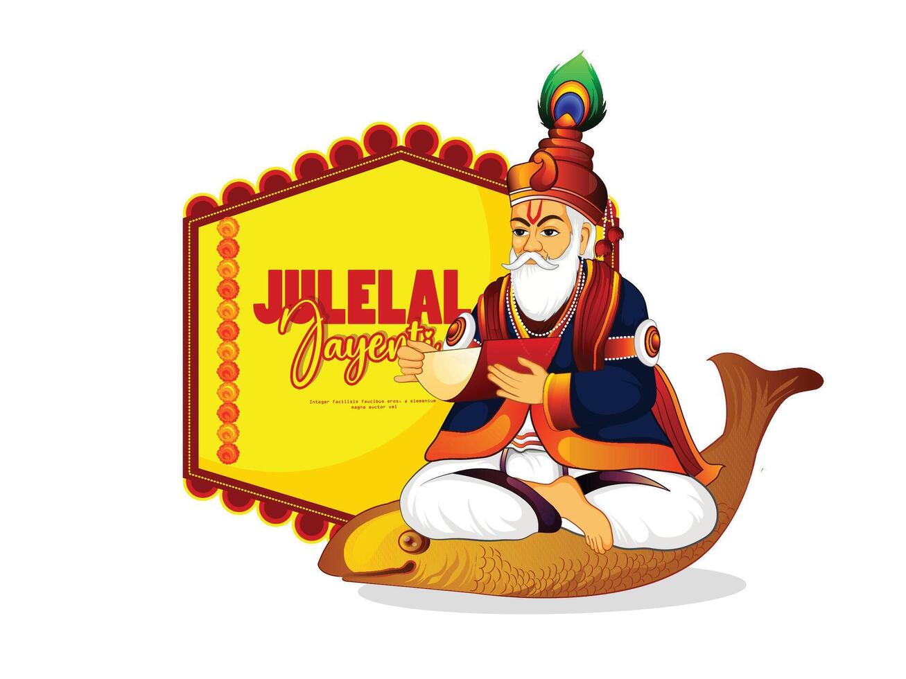jhulelal jayanti, cheti Chand é uma festival este marcas a começando do a lunar hindu Novo ano para sindhi hindus. vetor