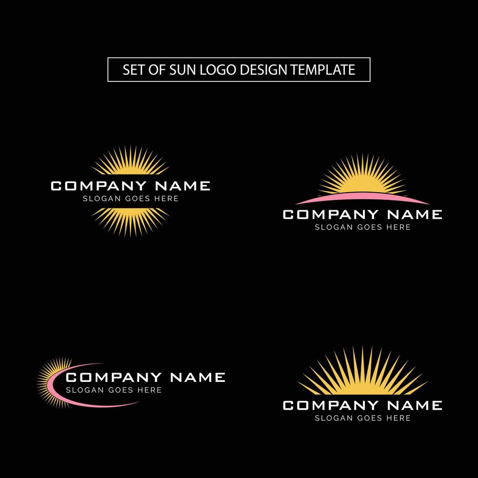 conjunto de modelo de design de logotipo de sol vetor