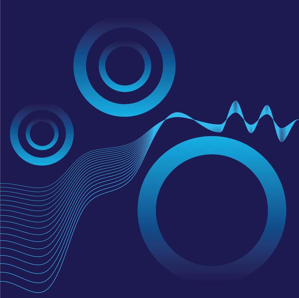 hábito ciclo azul poster com moderno geométrico listrado ondas e linha formas para seu criativo desenhos vetor