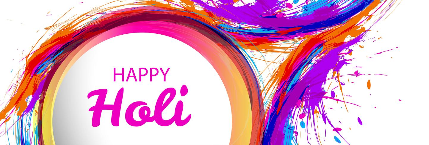 Belo holi festival celebração banner vector