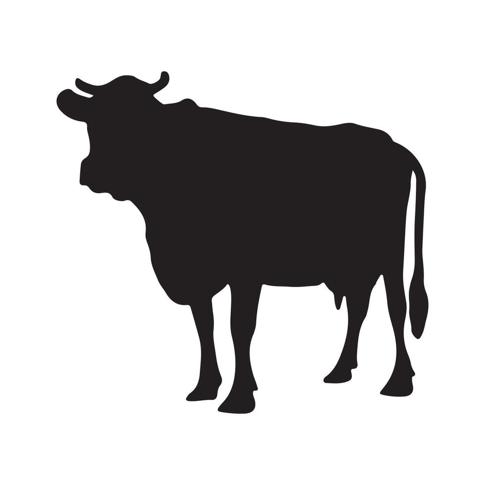 vetor vaca silhueta ícone ilustração isolado