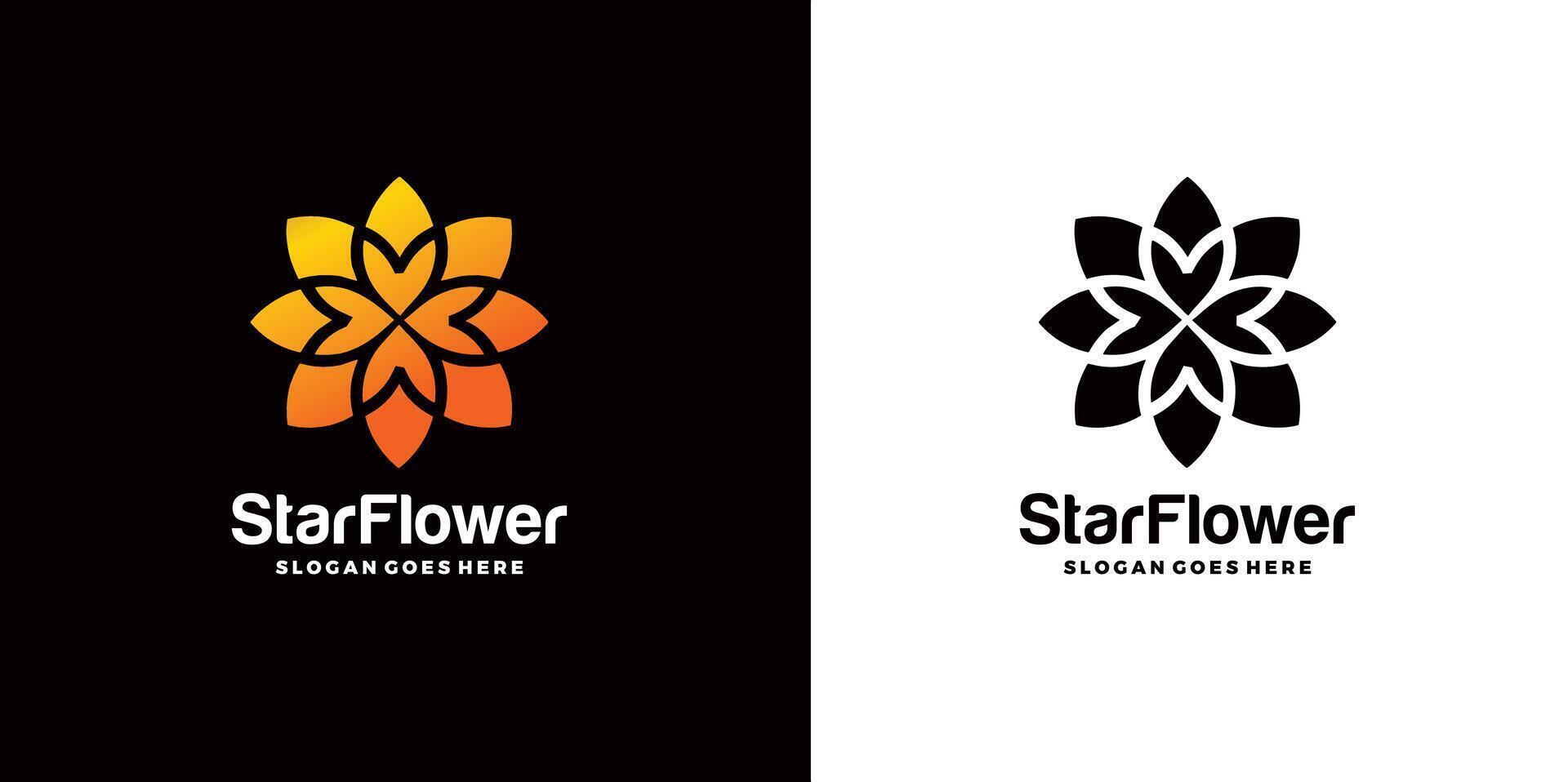 Estrela flor logotipo desenhos vetor ilustração modelo pró vetor logotipo projeto, moderno logotipo