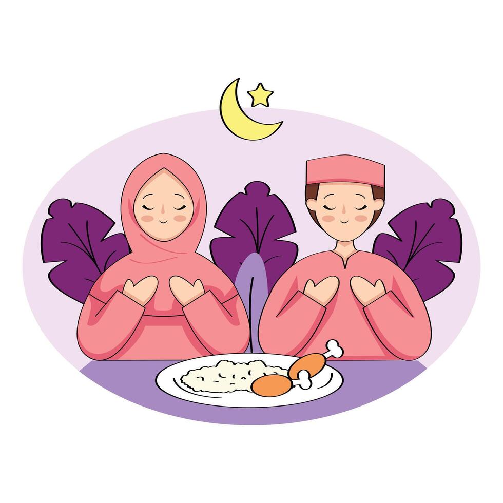 vetor ilustração do quebra a velozes dentro a mês do Ramadã