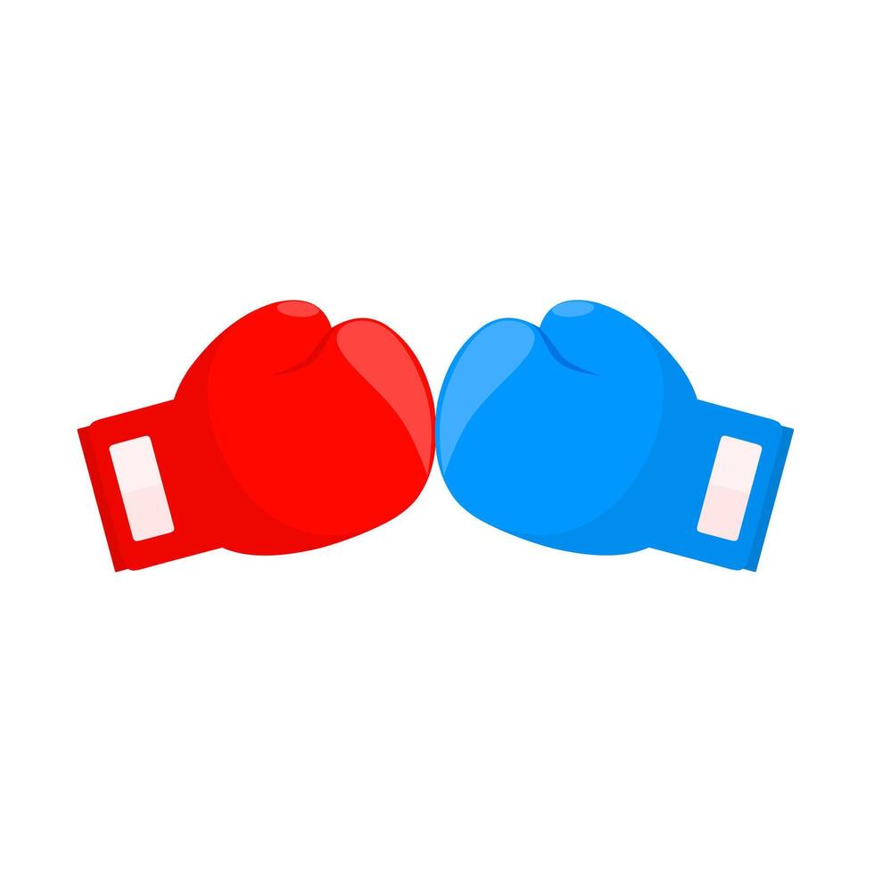 vermelho e azul boxe luvas vetor ilustração isolado em branco fundo. adequado para combate Esportes concorrência logotipos.