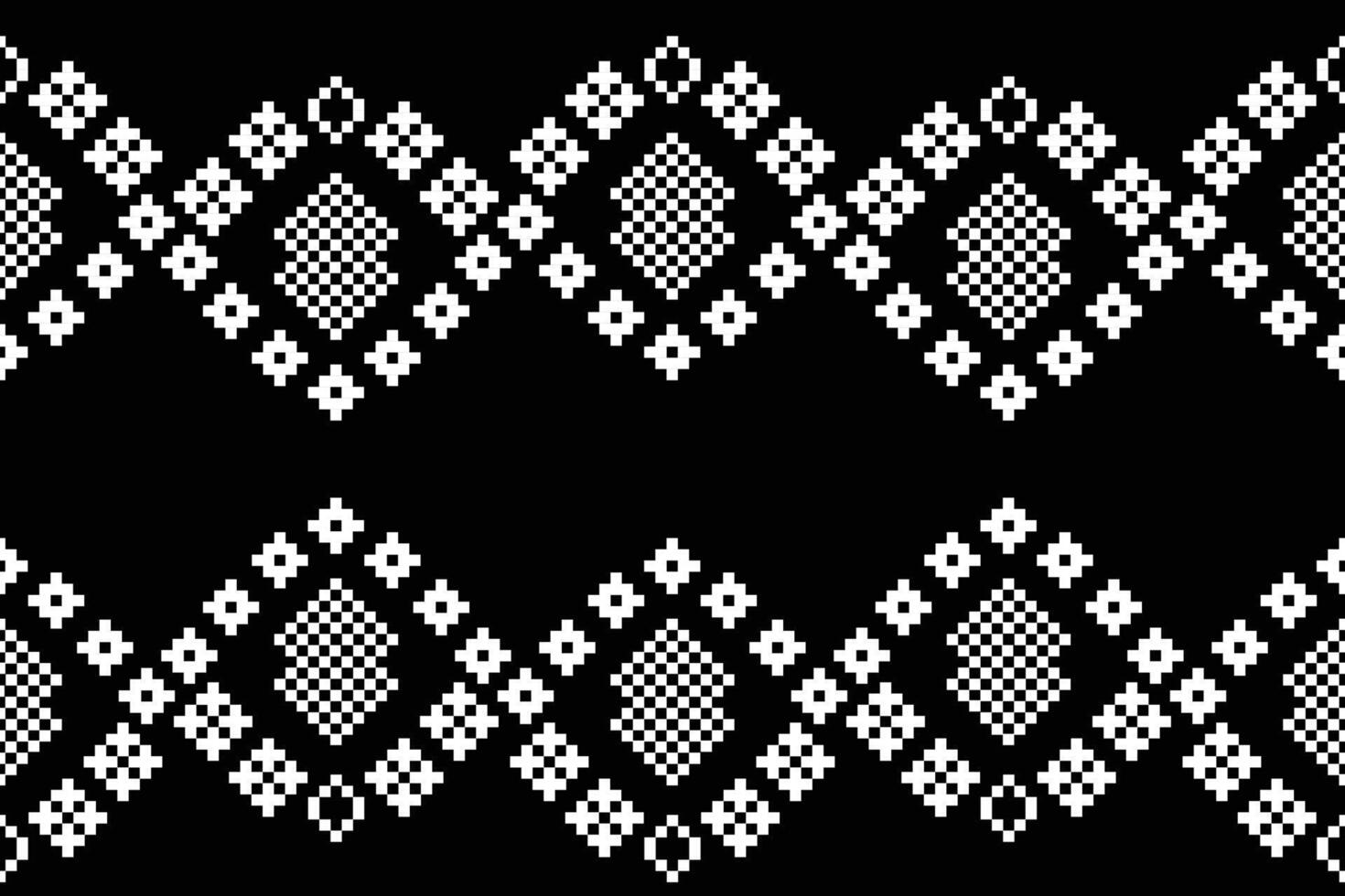 tradicional étnico motivos ikat geométrico tecido padronizar Cruz ponto.ikat bordado étnico oriental pixel Preto background.abstract, vetor, ilustração. textura, lenço, decoração, papel de parede. vetor