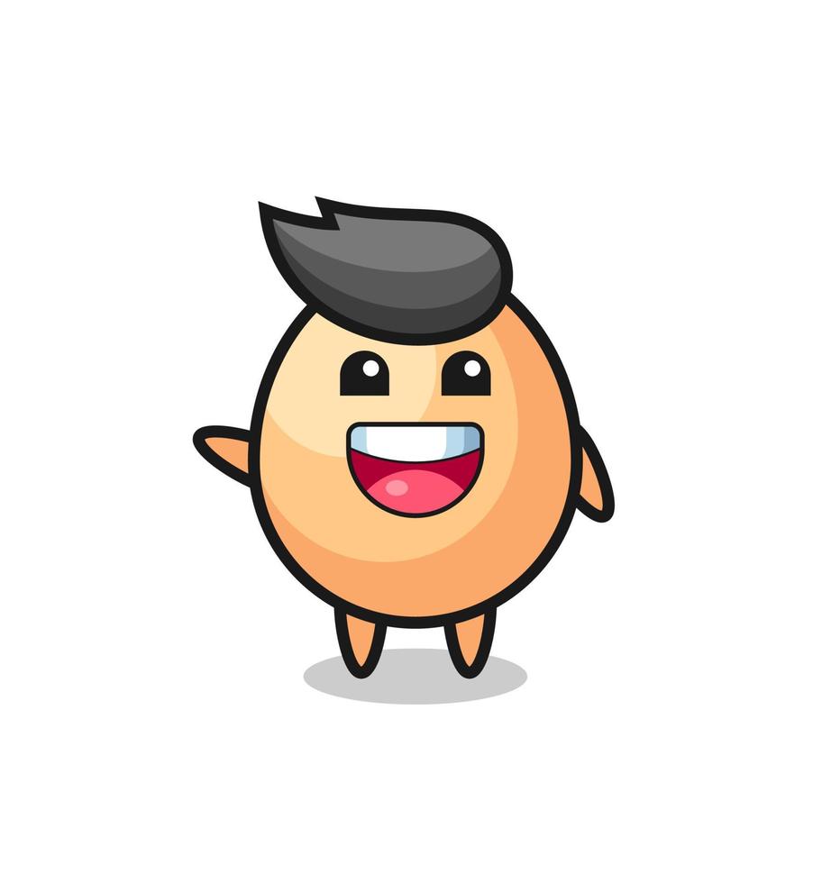 ovo feliz mascote fofo personagem vetor