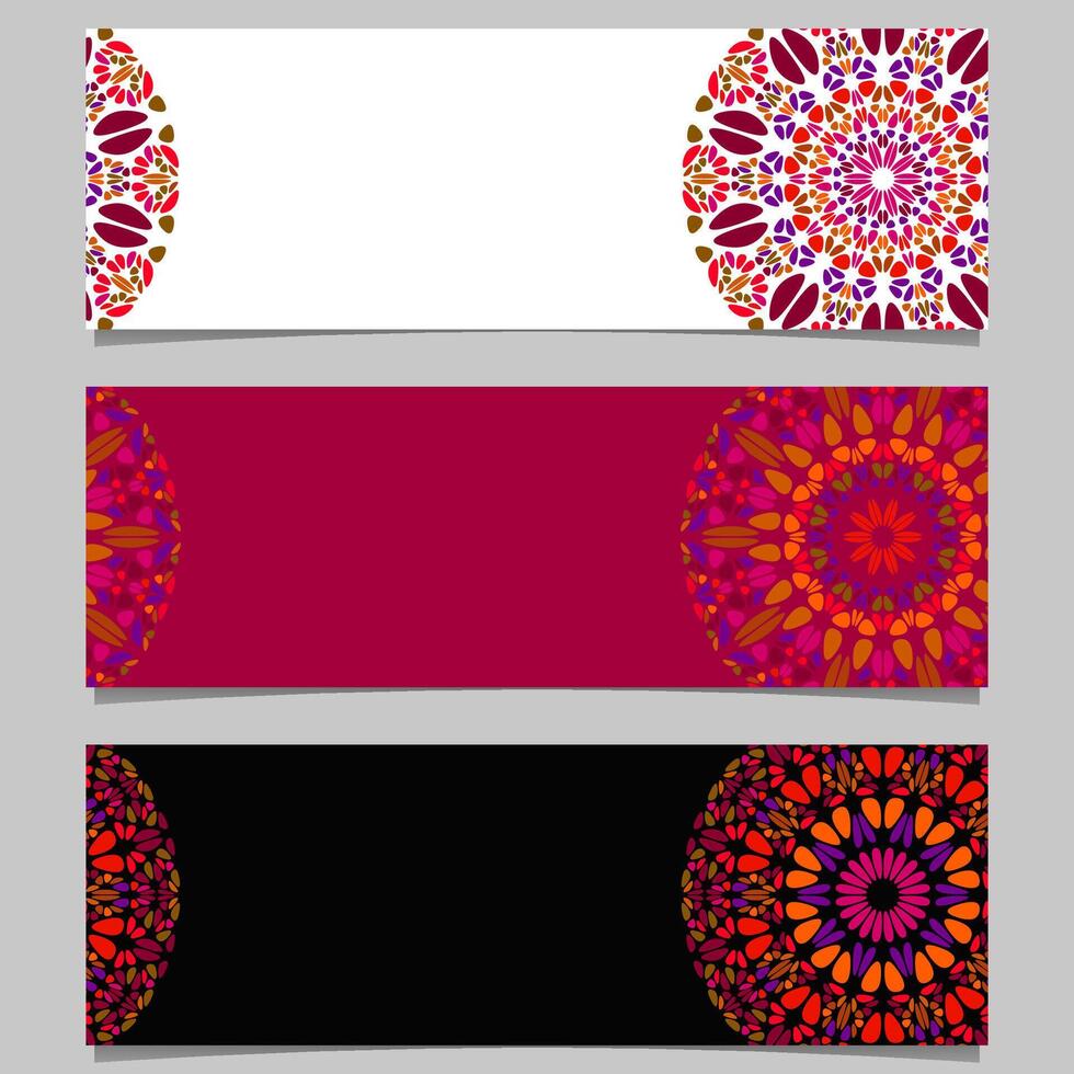 abstrato pedra mandala bandeira fundo conjunto - colorida vetor gráfico elementos