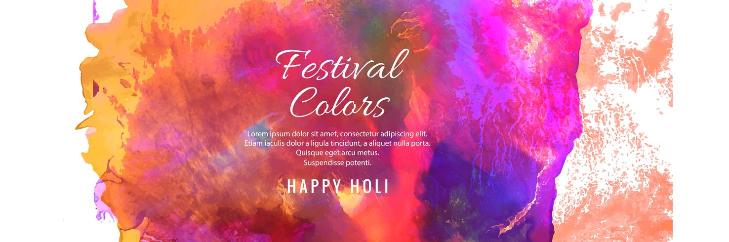 Projeto colorido da bandeira do festival indiano feliz da mola de Holi vetor