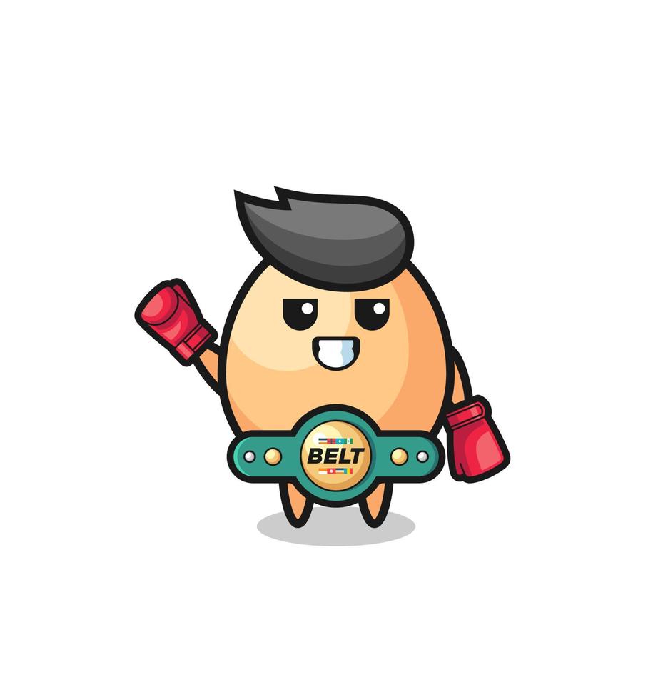 personagem mascote do ovo boxer vetor