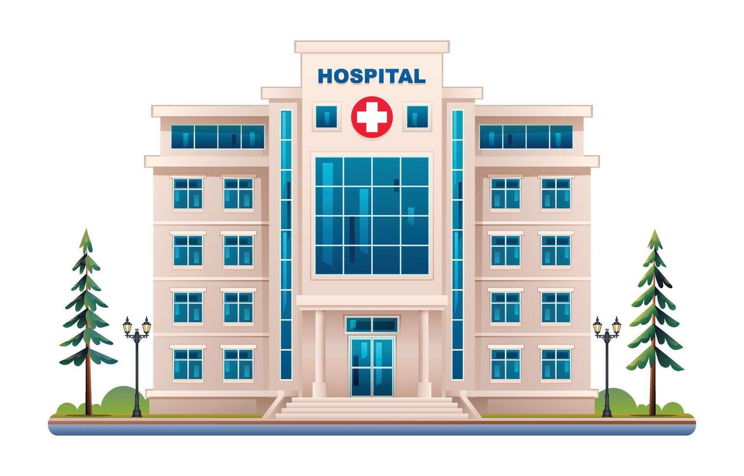 hospital construção ilustração. médico clínica vetor isolado em branco fundo