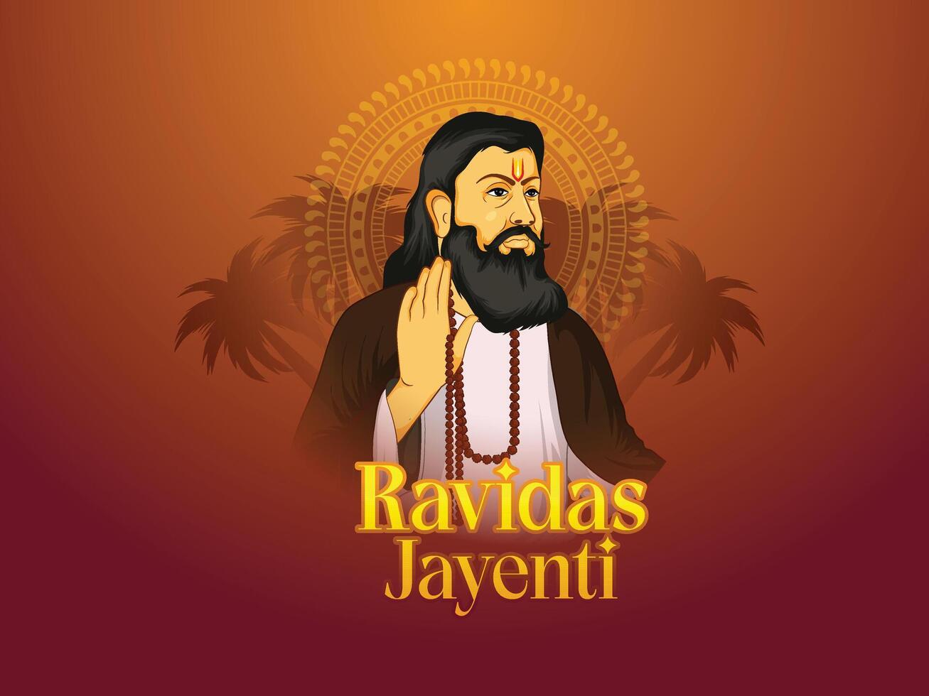 ilustração vetorial de guru ravidas jayanti vetor