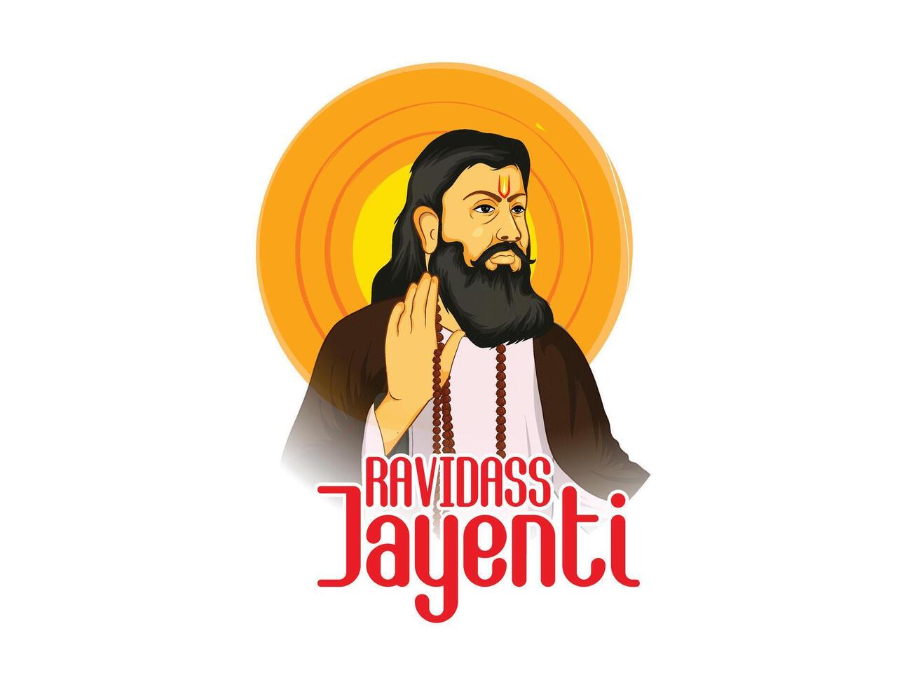 ilustração vetorial de guru ravidas jayanti vetor