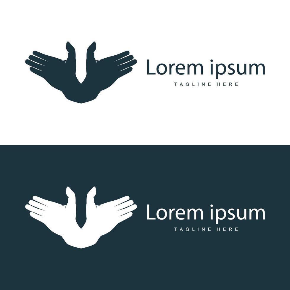 simples mão e dedos vetor Projeto minimalista Preto silhueta produtos marca mão logotipo modelo