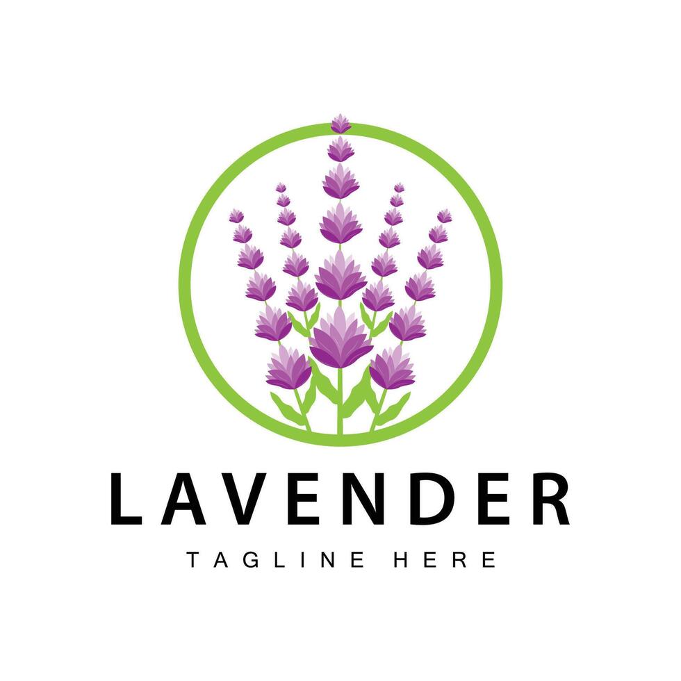 lavanda logotipo simples Projeto vetor Cosmético plantar roxa cor e aromaterapia lavanda flor jardim modelo