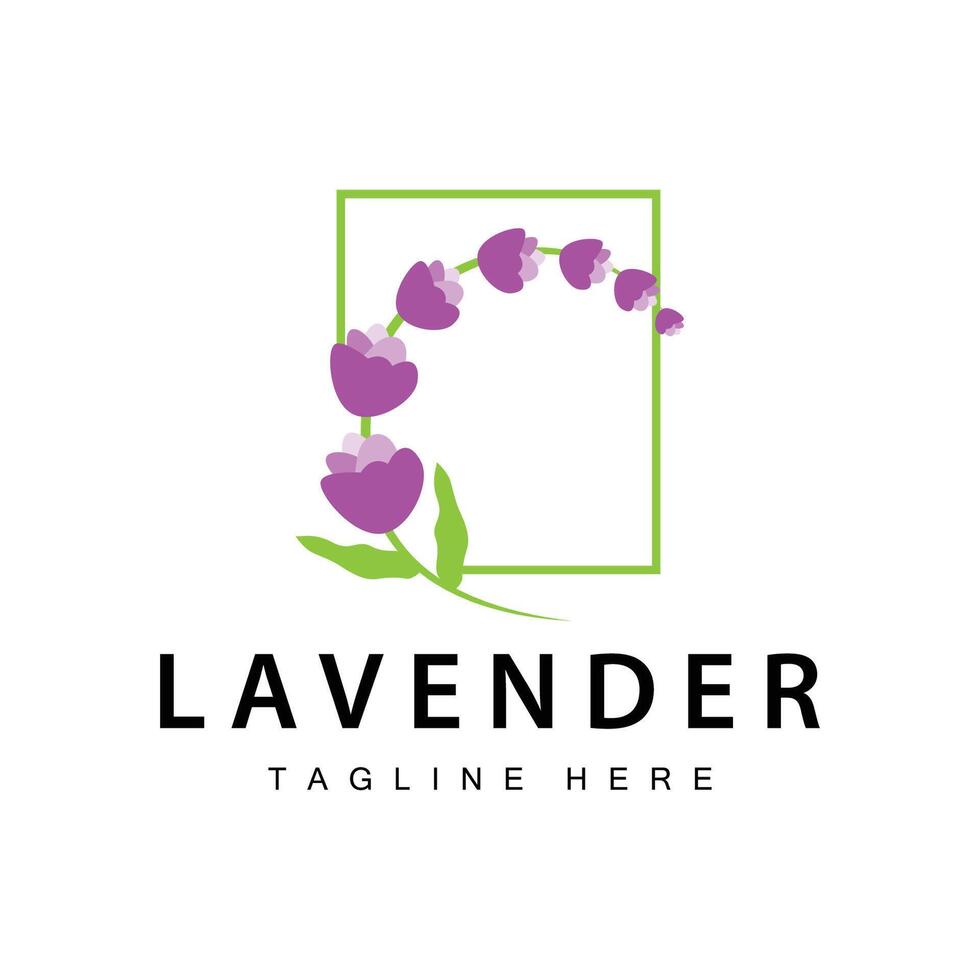 lavanda logotipo simples Projeto vetor Cosmético plantar roxa cor e aromaterapia lavanda flor jardim modelo