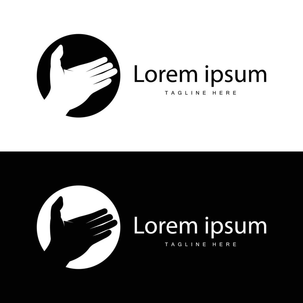 simples mão e dedos vetor Projeto minimalista Preto silhueta produtos marca mão logotipo modelo