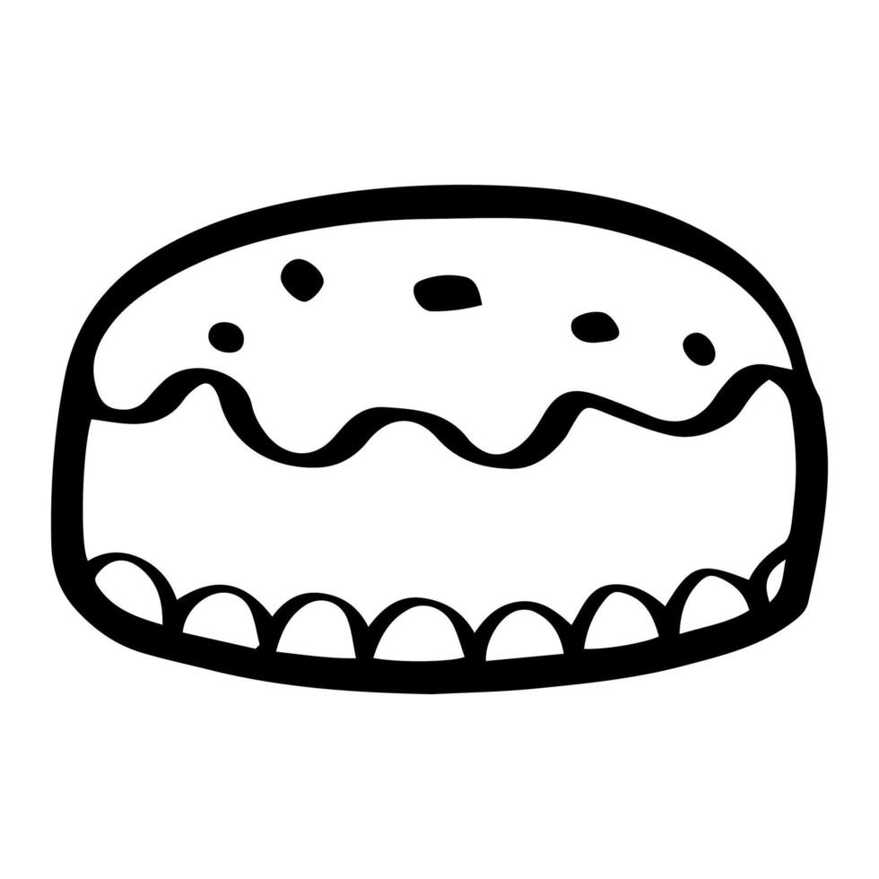 fofa Bolinho esboço doce sobremesa. plano Projeto isolado colori clipart. vetor