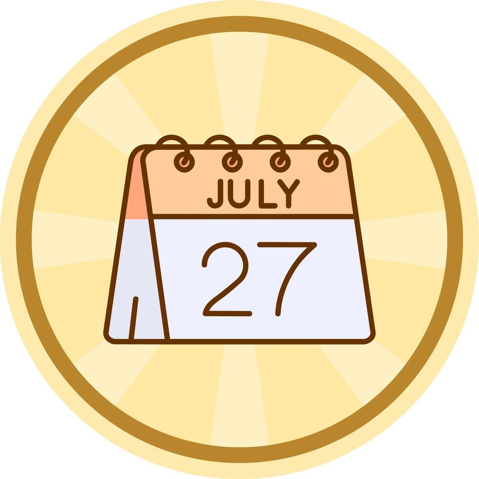 Dia 27 do Julho quadrinho círculo ícone vetor