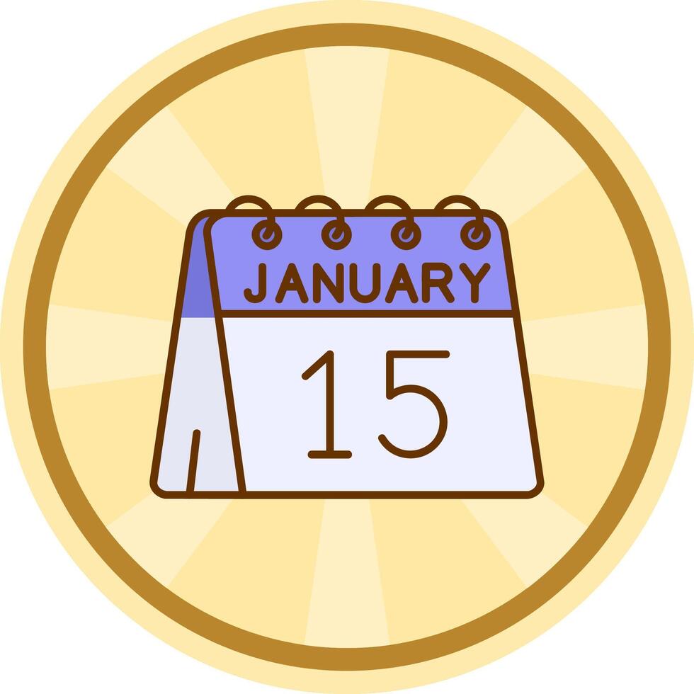 15º do janeiro quadrinho círculo ícone vetor