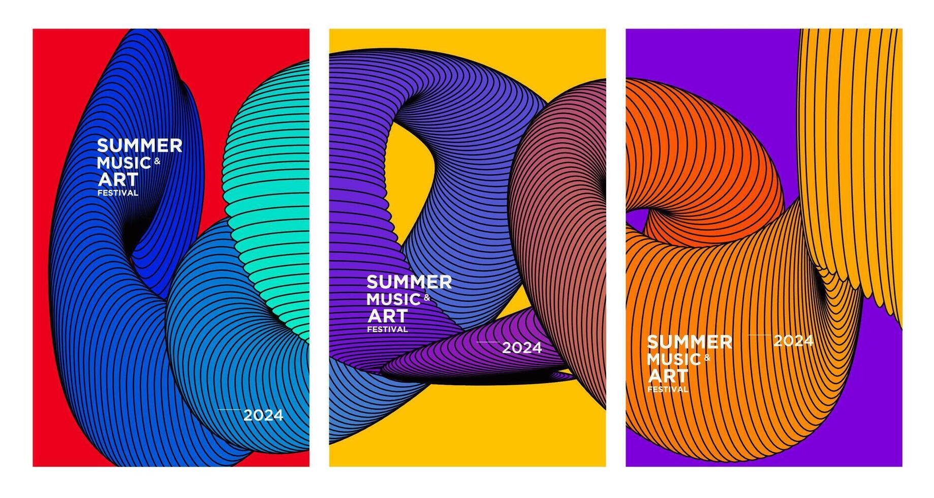 vetor colorida abstrato fluido fundo para verão arte e música festival 2024